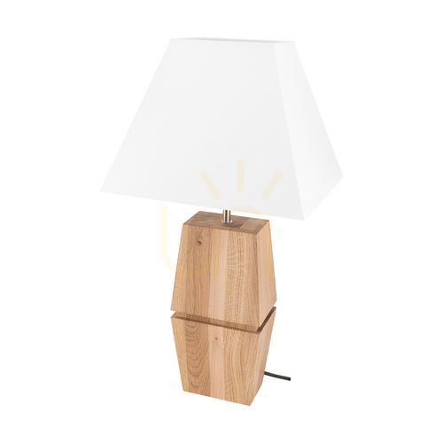 Sprawdź Lampa Stołowa Logan Dąb olejowany/Nikiel mat Abażur Biały 1xE27 30 cm