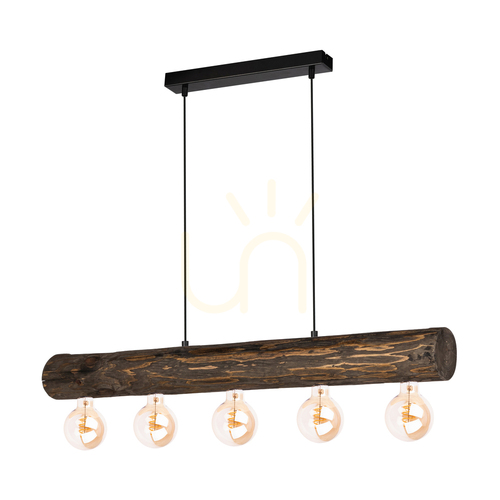 Sprawdź Lampa Wisząca Core Orzech/Czarny 5xE27 90 cm