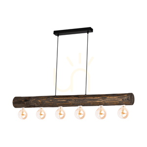 Lampa Wisząca Core Orzech/Czarny 6xE27 115 cm small 0