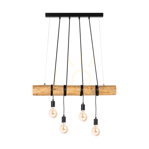 Sprawdź Lampa Wisząca Hikari Brązowy/Czarny 4xE27 90 cm