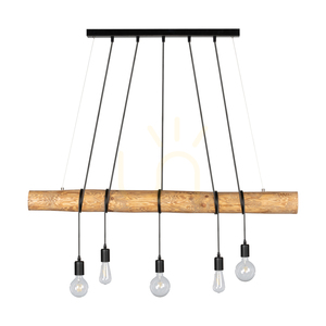 Lampa Wisząca Hikari Brązowy/Czarny 5xE27 115 cm small 0
