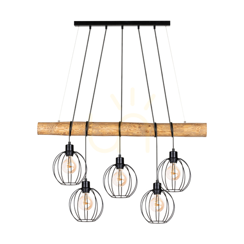 Sprawdź Lampa Wisząca Lumo Brązowy/Czarny 5xE27 115 cm