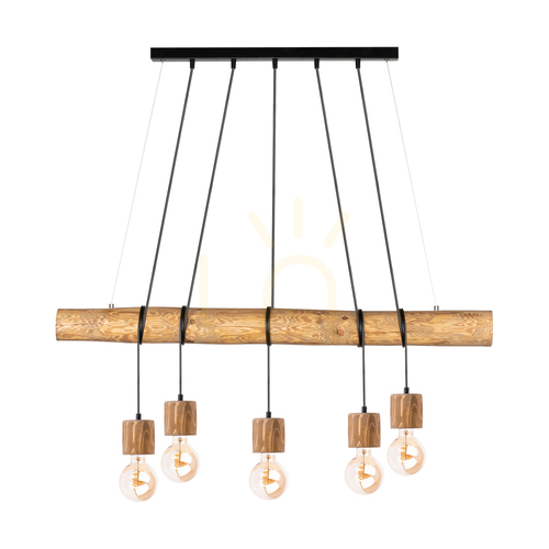 Sprawdź Lampa Wisząca Skog Brązowy/Czarny 5xE27 115 cm