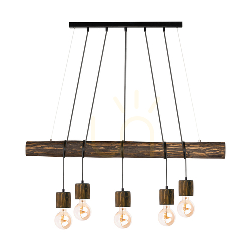 Sprawdź Lampa Wisząca Skog Orzech/Czarny 5xE27 115 cm