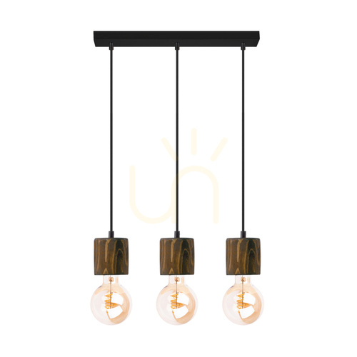 Sprawdź Lampa Wisząca Skog Orzech/Czarny 3xE27 55 cm