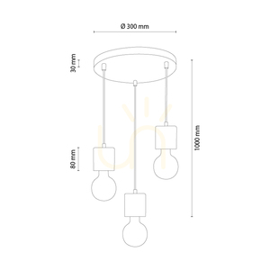 Lampa Wisząca Skog Brązowy/Czarny 3xE27 Ø30 cm small 1