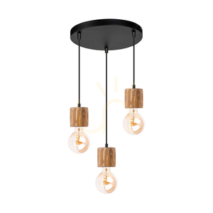 Lampa Wisząca Skog Brązowy/Czarny 3xE27 Ø30 cm small 0