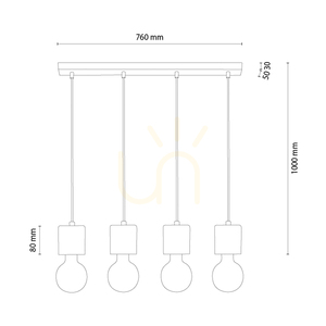 Lampa Wisząca Skog Orzech/Czarny 4xE27 76 cm 1 Lampa Wisząca Skog Orzech/Czarny 4xE27 76 cm small 1