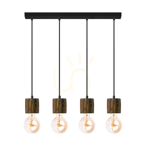 Sprawdź Lampa Wisząca Skog Orzech/Czarny 4xE27 76 cm