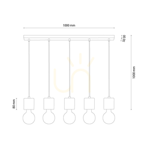 Lampa Wisząca Skog Brązowy/Czarny 5xE27 100 cm small 1