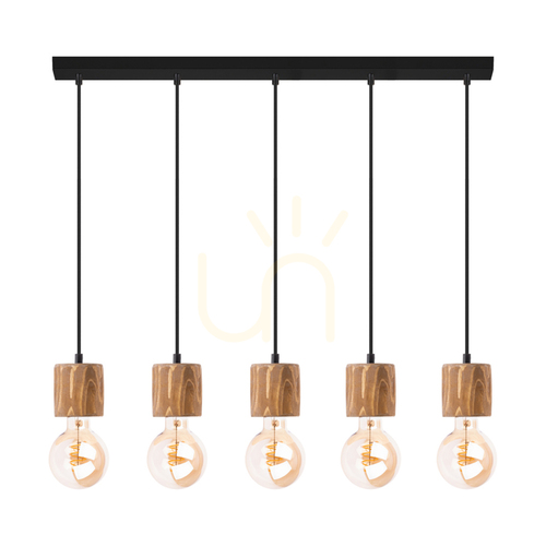 Sprawdź Lampa Wisząca Skog Brązowy/Czarny 5xE27 100 cm