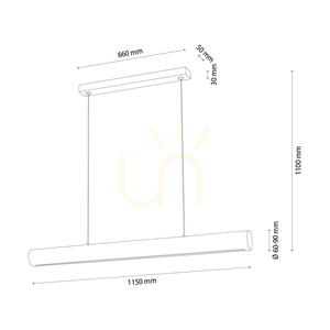 Lampa Wisząca Vudovi Orzech/Czarny 1xLED 45 W 115 cm 1 Lampa Wisząca Vudovi Orzech/Czarny 1xLED 45 W 115 cm small 1