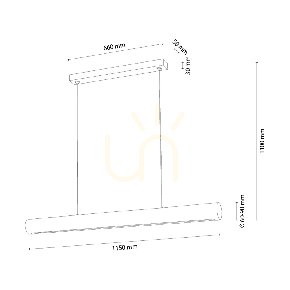 Zobacz Lampa Wisząca Vudovi Orzech/Czarny 1xLED 45 W 115 cm Lampa Wisząca Vudovi Orzech/Czarny 1xLED 45 W 115 cm