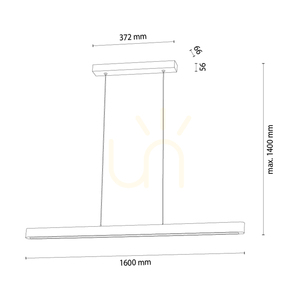 Lampa Wisząca Forestier Orzech/Czarny 1xLED 23 W Up&Down 118 cm small 1