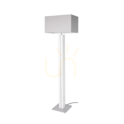 Sprawdź Lampa Podłogowa Flamo Orzech/Szary Abażur Biały 1xE27 + 1xLED 16 W 45 cm