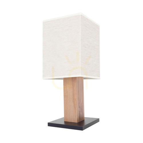 Sprawdź Lampa Stołowa Nomma Dąb/Czarny Abażur Beżowy 1xE27 22 cm