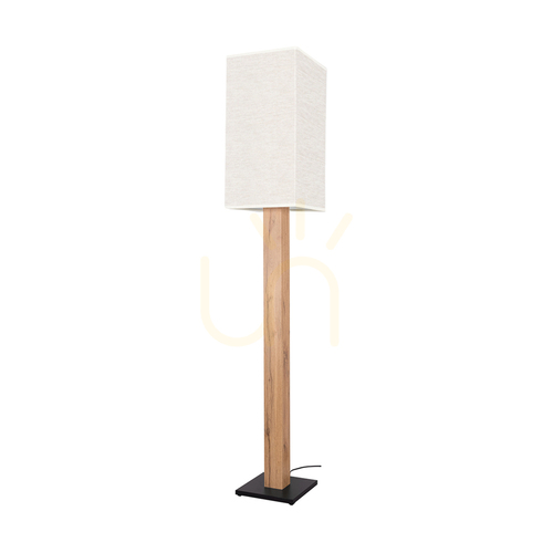 Sprawdź Lampa Podłogowa Nomma Dąb/Czarny Abażur Beżowy 1xE27 30 cm