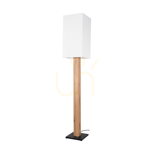 Sprawdź Lampa Podłogowa Nomma Dąb/Czarny Abażur Biały 1xE27 30 cm