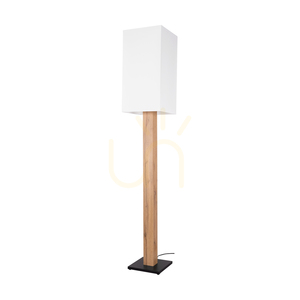 Lampa Podłogowa Nomma Dąb/Czarny Abażur Biały 1xE27 30 cm small 0