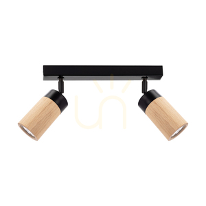 Lampa Sufitowa Artemis Dąb olejowany/Czarny 2xGU10 6 W 37 cm small 0