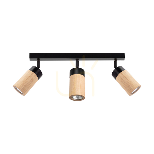 Sprawdź Lampa Sufitowa Artemis Dąb olejowany/Czarny 3xGU10 6 W 52 cm