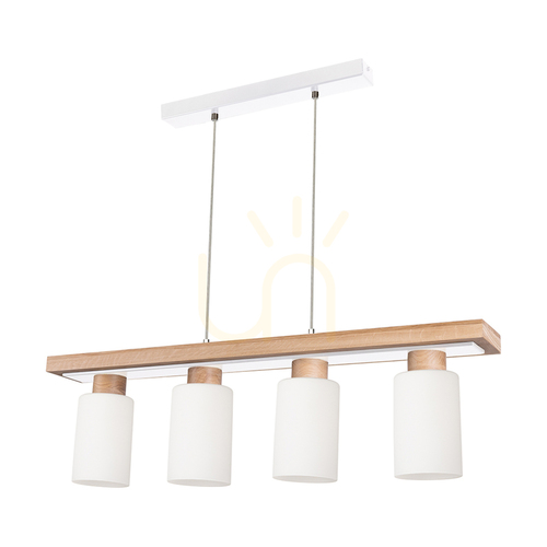 Sprawdź Lampa Wisząca Bella Dąb olejowany/Biały 4xE27 80 cm