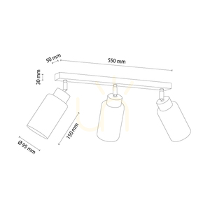 Lampa Sufitowa Selva Dąb olejowany 3xE27 52 cm 1 Lampa Sufitowa Selva Dąb olejowany 3xE27 52 cm small 1