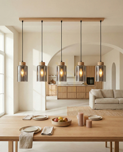 Lampa Wisząca Selva Dąb olejowany 5xE27 100 cm 1 Lampa Wisząca Selva Dąb olejowany 5xE27 100 cm small 1