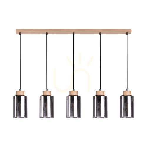 Sprawdź Lampa Wisząca Selva Dąb olejowany 5xE27 100 cm