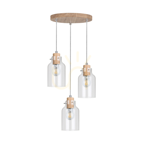 Sprawdź Lampa Wisząca Allexa Dąb olejowany 3xE27 Ø30 cm