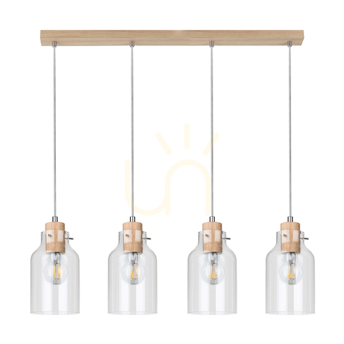 Sprawdź Lampa Wisząca Allexa Dąb olejowany 4xE27 75 cm