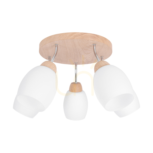 Sprawdź Lampa Sufitowa Skaja Dąb olejowany 5xE27 Ø30 cm