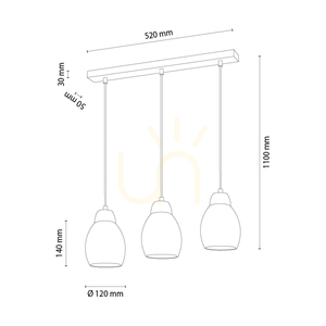 Lampa Wisząca Skaja Dąb olejowany 3xE27 54 cm small 1