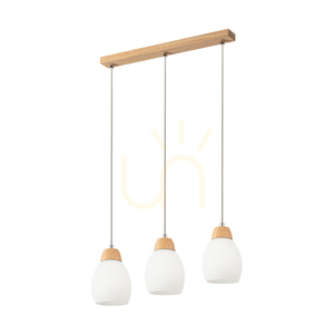 Lampa Wisząca Skaja Dąb olejowany 3xE27 54 cm small 0