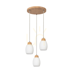 Lampa Wisząca Skaja Dąb olejowany 3xE27 Ø33 cm 0 Lampa Wisząca Skaja Dąb olejowany 3xE27 Ø33 cm small 0