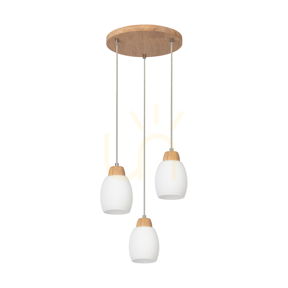 Sprawdź Lampa Wisząca Skaja Dąb olejowany 3xE27 Ø33 cm Lampa Wisząca Skaja Dąb olejowany 3xE27 Ø33 cm