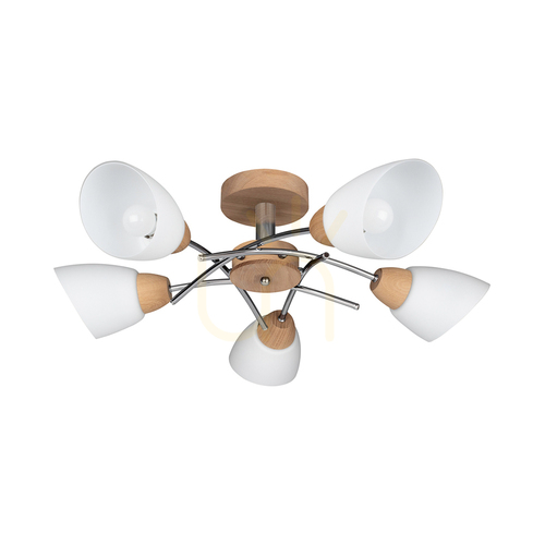 Sprawdź Lampa Sufitowa Oska Dąb olejowany 5xE27 70 cm