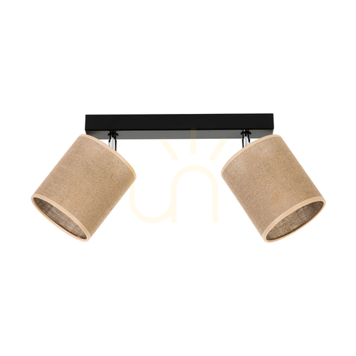 Sprawdź Lampa Sufitowa Canva Czarny Abażur Beżowy 2xE27 52 cm