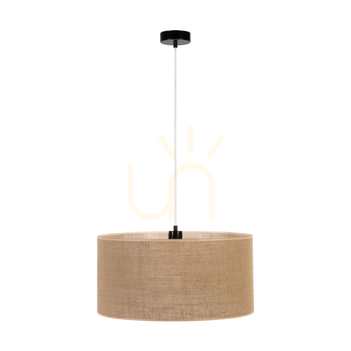 Sprawdź Lampa Wisząca Canva Czarny Abażur Beżowy 1xE27 Ø50 cm