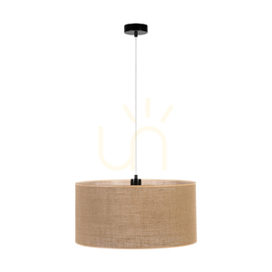 Lampa Wisząca Canva Czarny Abażur Beżowy 1xE27 Ø50 cm small 0