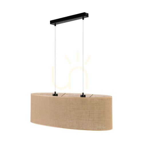 Sprawdź Lampa Wisząca Canva Czarny Abażur Beżowy 2xE27 80 cm