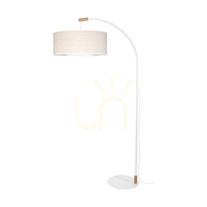 Lampa Podłogowa Brindille Dąb olejowany/Biały Abażur Beżowy 1xE27 94 cm small 0