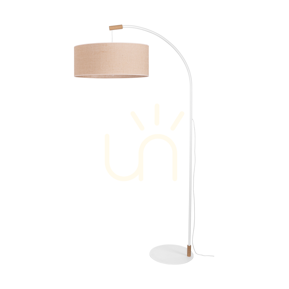 Sprawdź Lampa Podłogowa Brindille Dąb olejowany/Biały Abażur Beżowy 1xE27 94 cm Lampa Podłogowa Brindille Dąb olejowany/Biały Abażur Beżowy 1xE27 94 cm