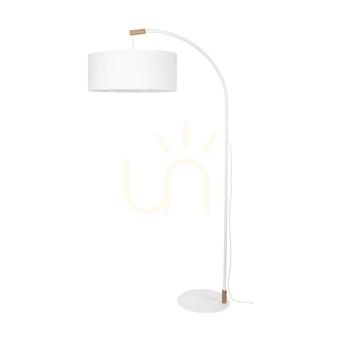 Sprawdź Lampa Podłogowa Brindille Dąb olejowany/Biały Abażur Biały 1xE27 94 cm