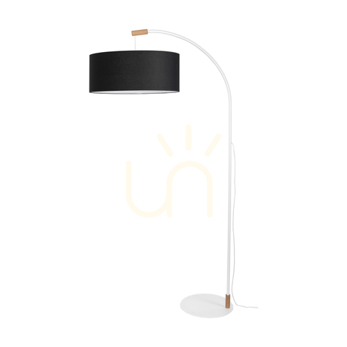 Sprawdź Lampa Podłogowa Brindille Dąb olejowany/Biały Abażur Czarny 1xE27 94 cm