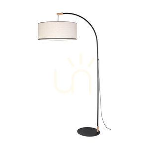 Lampa Podłogowa Brindille Dąb olejowany/Czarny Abażur Beżowy-Czarny 1xE27 94 cm small 0