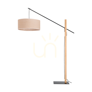 Lampa podłogowa Brinova SAVRA, dąb olejowany/czarny, beżowy abażur jutowy, E27, 210 cm small 0