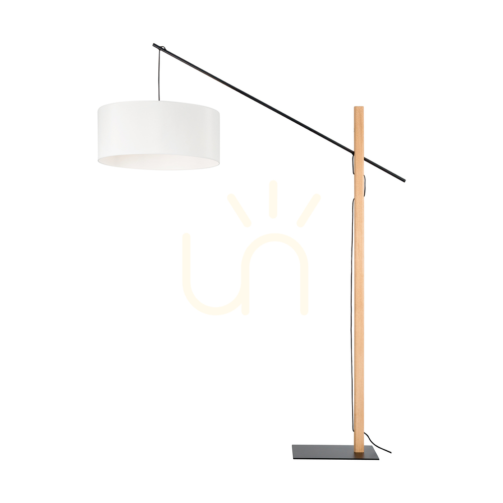 Sprawdź Lampa Podłogowa Savra Dąb olejowany/Czarny Abażur Biały 1xE27 160 cm Lampa Podłogowa Savra Dąb olejowany/Czarny Abażur Biały 1xE27 160 cm