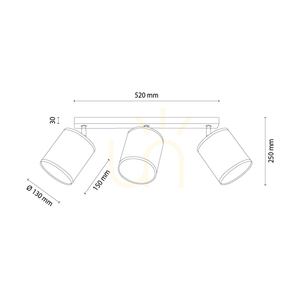 Lampa Sufitowa Dreva Dąb olejowany Abażur Beżowy 3xE27 67 cm small 1