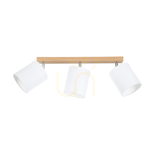 Sprawdź Lampa Sufitowa Dreva Dąb olejowany Abażur Biały 3xE27 67 cm